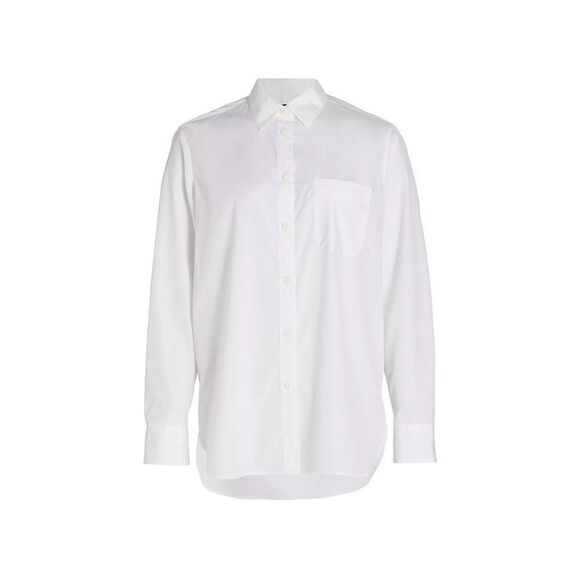 New RAG & BONE Maxine Cotton Button Front Shirt in White Size Large - Picture 5 of 7